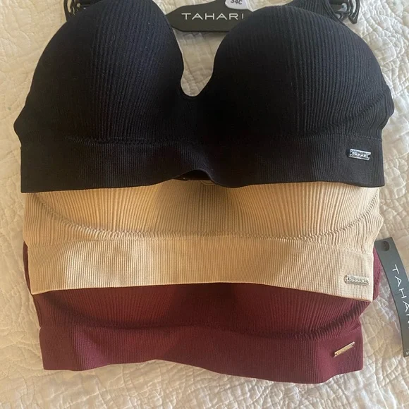 Tahari Ribbed Bralette Trio NWT - Picture 1 of 5
